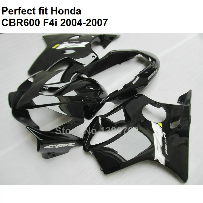 Комплект обтекателей 100% для Honda CBR600 F4i 04 05 06 07 черный обтекатель CBR600F4i 2004 2005 2006 2007