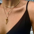KEJIALAI богемное многослойное женское ожерелье из искусственной кожи винтажное Золотистое Ожерелье-чокер для вечеринки ожерелье ошейник ювелирные изделия