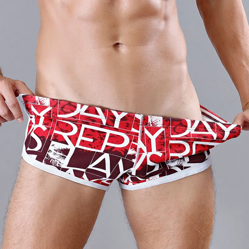 Зимние для мужчин теплые U выпуклые эластичные трусы шортики с заниженной талией