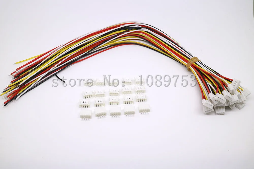 50 комплектов Mini Micro JST 2 0 PH 4 контактный разъем с проводами кабели 100 мм|4-pin jst|plug
