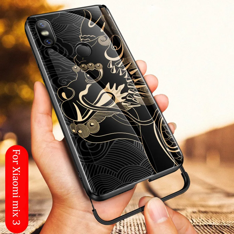 Чехол для Xiaomi Mi Mix 3 с рисунком дракона закаленное стекло Aixuan взрывозащищенный