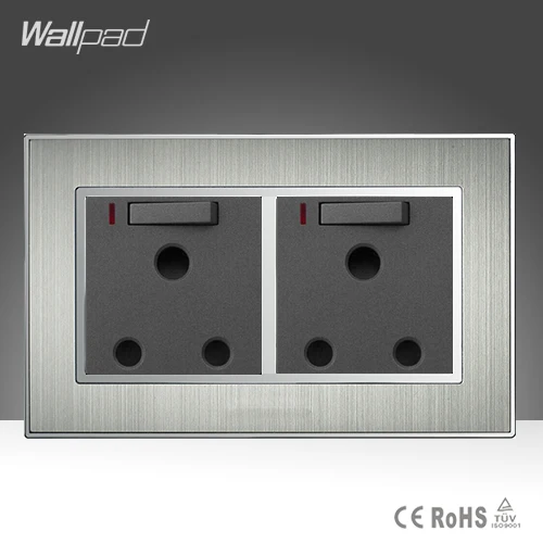 Горячая Распродажа двойная розетка британского стандарта 15 А Wallpad матовая