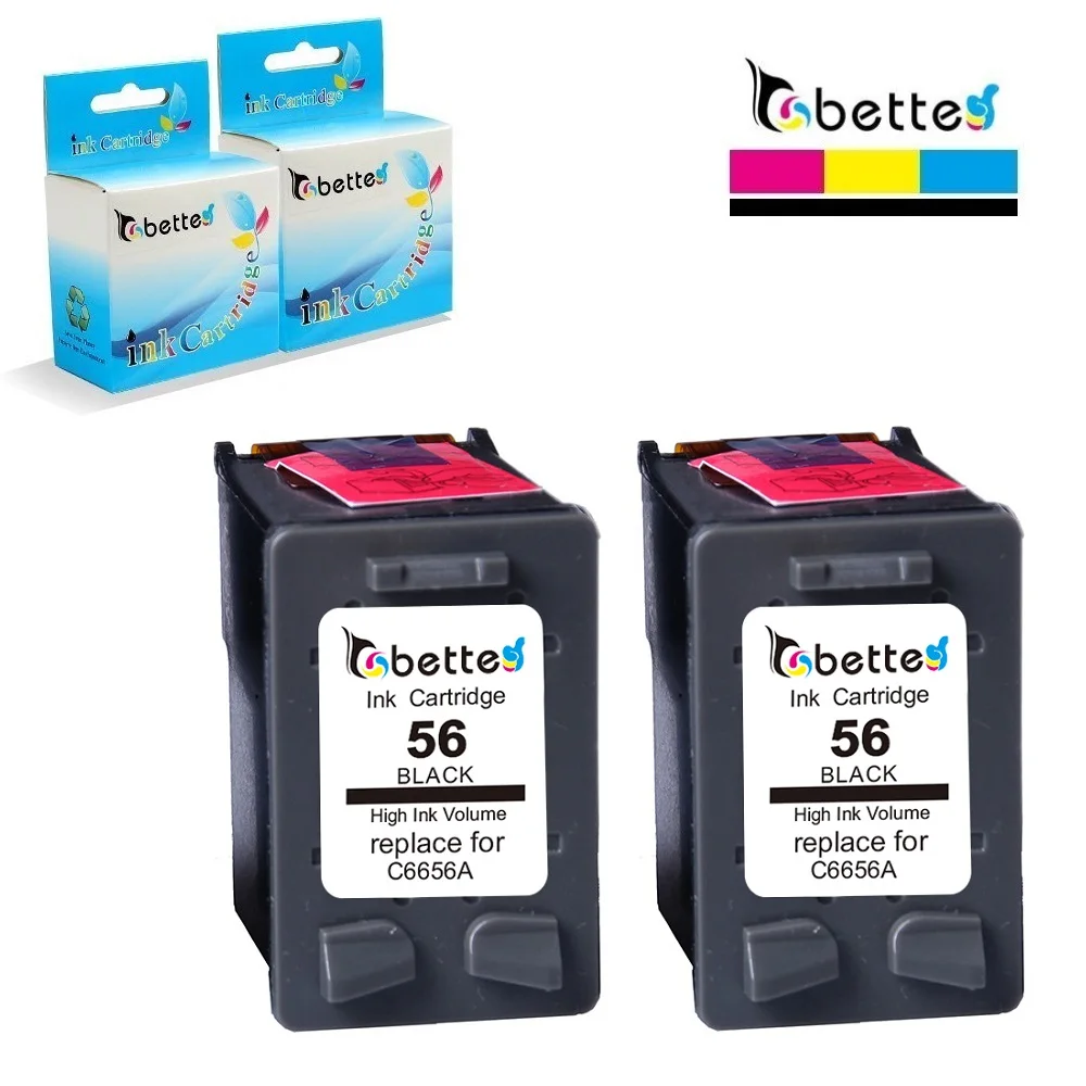 2PK заправленные чернильные картриджи для HP 56 hp56 DeskJet 5655 5850 9650 9670 9680 Photosmart 7762 7762w 7765