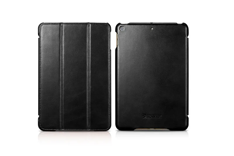 Черный ICarer Чехол-книжка для iPad Mini5 винтажная серия настоящий кожаный чехол-подставка для iPad mini 5 держатель Ретро Кожаный чехол s - Цвет: Черный