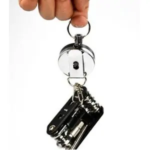 2 шт. (D) серебристая металлическая выдвижная катушка с зажимом для ремня ремень