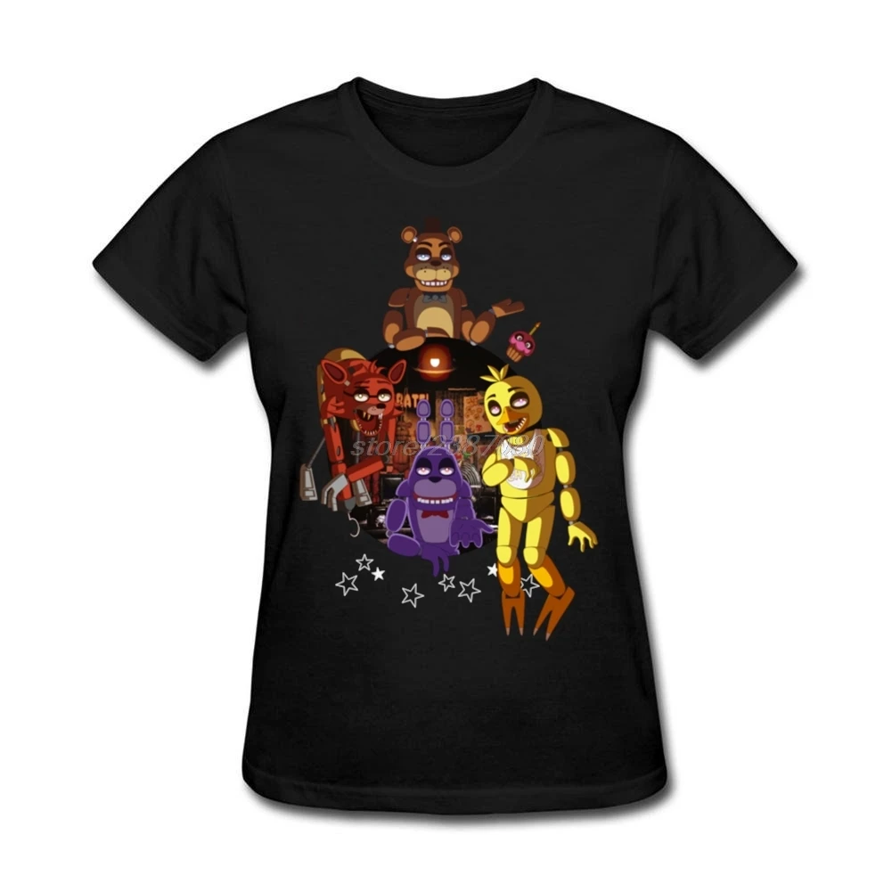 Футболка с круглым вырезом Женская персонализированная футболка FNAF The Gang femme