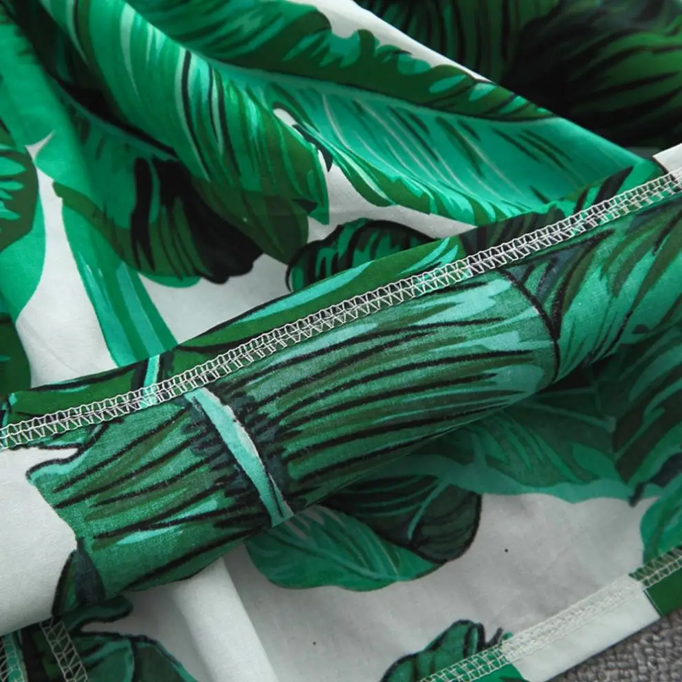 Платье летнее с принтом листьев на бретельках для девочек 6 24 месяцев|Платья| |