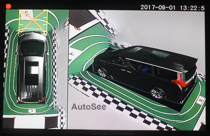 black car model HD 3D MPV дом на колесах Кемпер LCV микроавтобус мультиван тренера 360 градусов птичий глаз камера система наблюдения объемного вида DVR 1080P - Название цвета: black car model