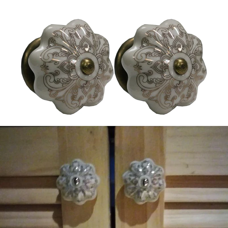 2 шт расписанные вручную тыквы в форме ручки кухонный шкаф тянуть для ящик