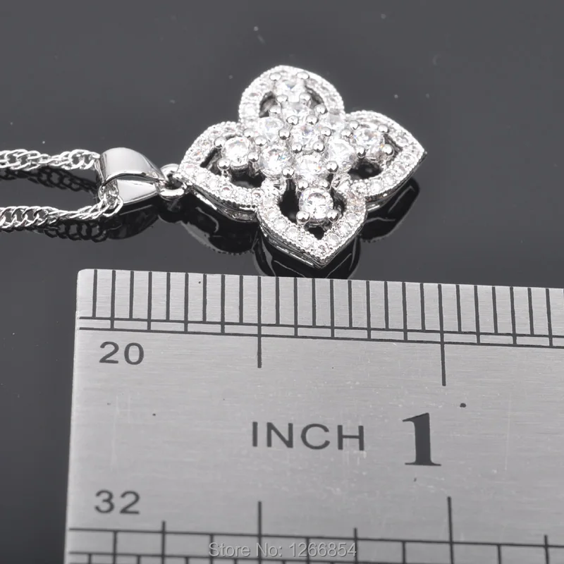 Очаровательный белый кубический цирконий для женщин Посеребренные Ювелирные