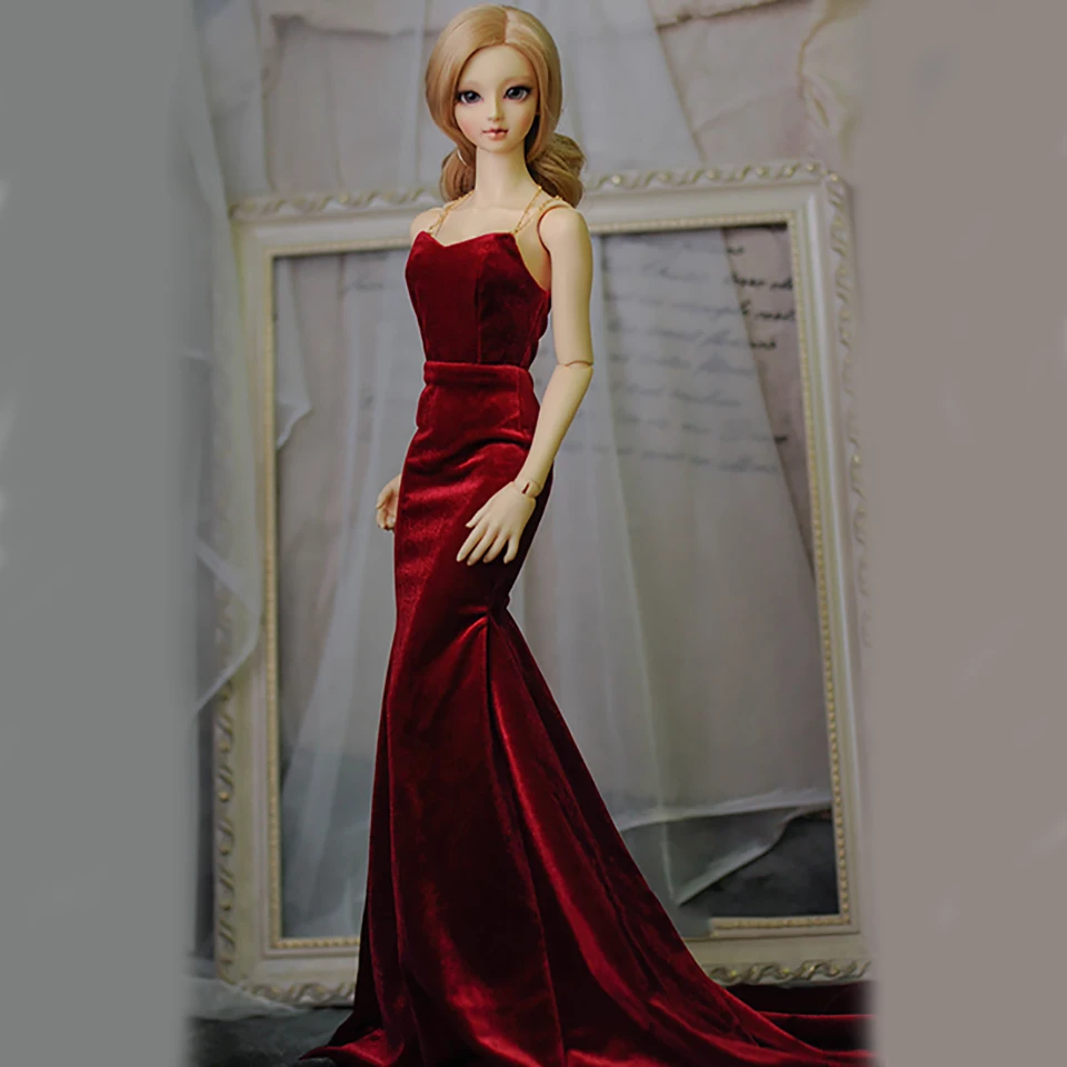 Кукла Cateleya bjd 1/3 BJD SD16 sdgr ip платье вельветовое с рыбим хвостом красная кукла