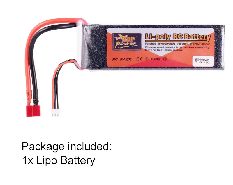 ZOP power 7,4 V 5000mAh 40C 2S Lipo батарея T Plug аккумуляторная батарея для радиоуправляемого гоночного дрона квадрокоптера вертолета автомобиля лодки