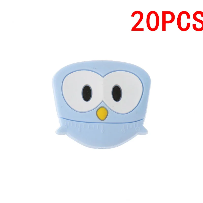 owl Blue 20 шт. милый Единорог силиконовые животных Прорезыватель для зубов в форме шариков, не содержащих бисфенола-а при прорезывании зубов Цепочки и ожерелья DIY новорожденных жевательные соски с цепочкой; подарок на нулевой день рождения - Цвет: owl Blue