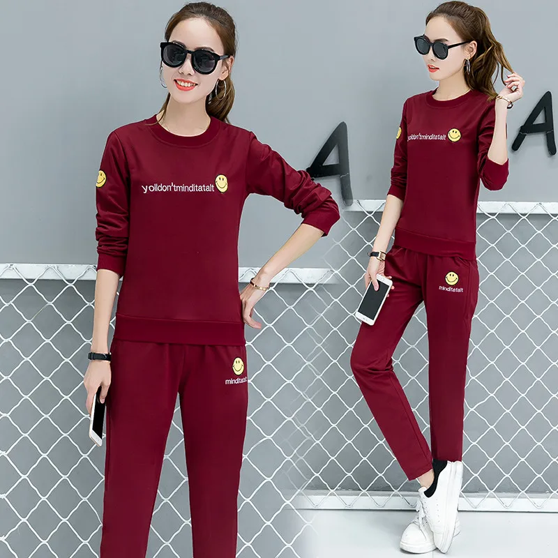 Плюс Размеры Новая мода Повседневное комплект из 2 частей 2017 женская обувь письмо