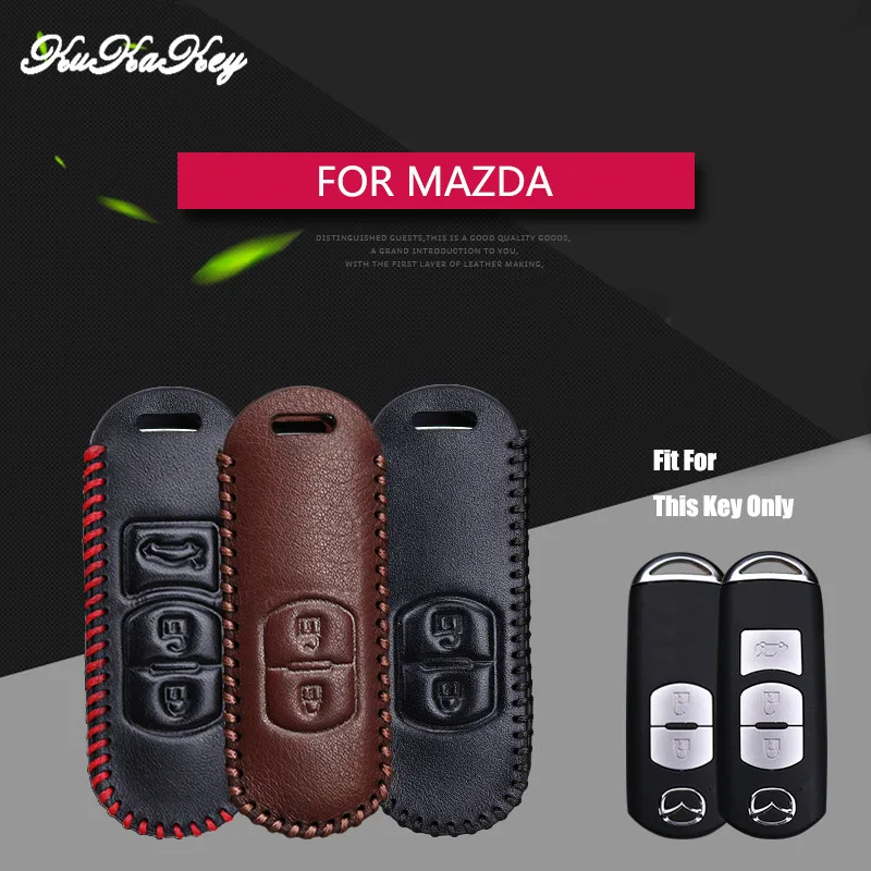 Car Smart Key Fob Cover Case For Mazda 2 3 2017 5 6 CX-5 cX-3 CX5 CX-7 CX7 MX5 RX8 626 2&amp3 Buttons Genuine Leather Shell | Автомобили и
