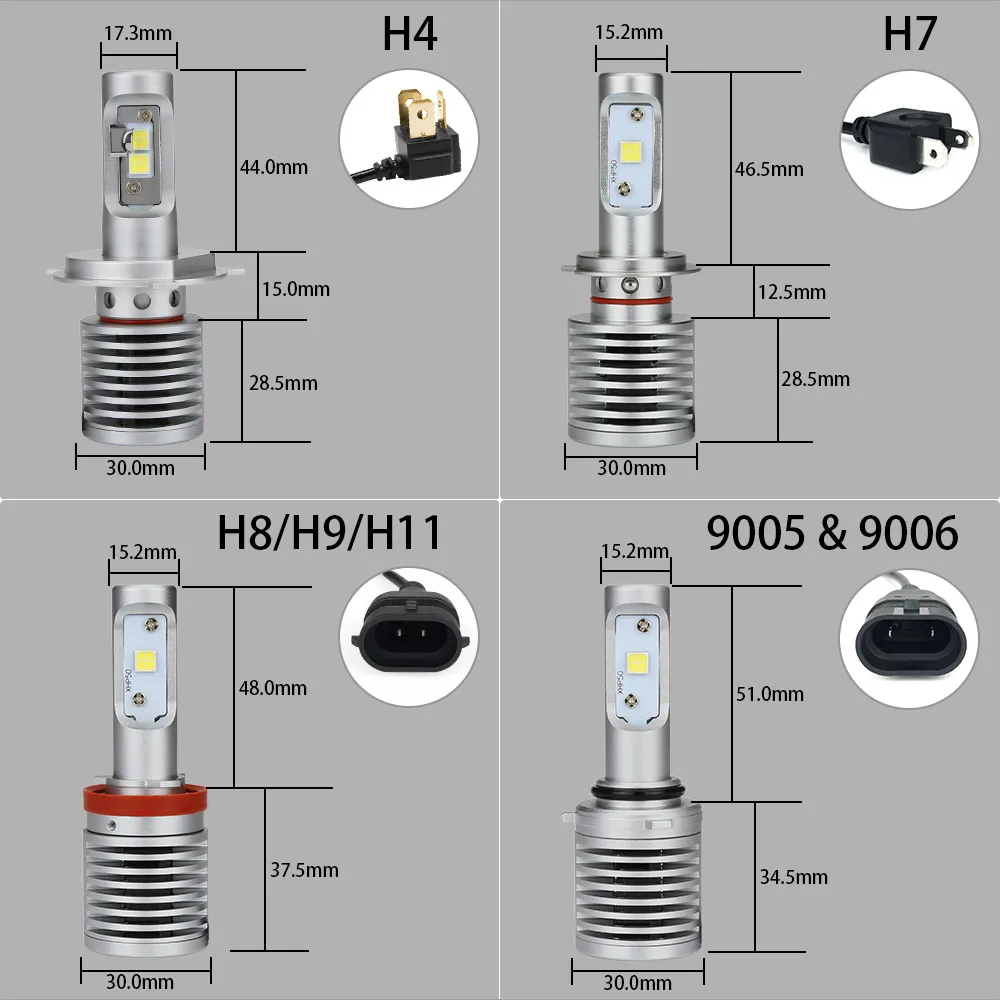 Zdatt H7 светодиодный автомобильные лампы Ламповые ленты для H4 H11 9005 HB3 9006 HB4 светодиодный лампы для автомобилей супер яркий 14600Lm 6000K 100W 12V светодиодный автомобилей