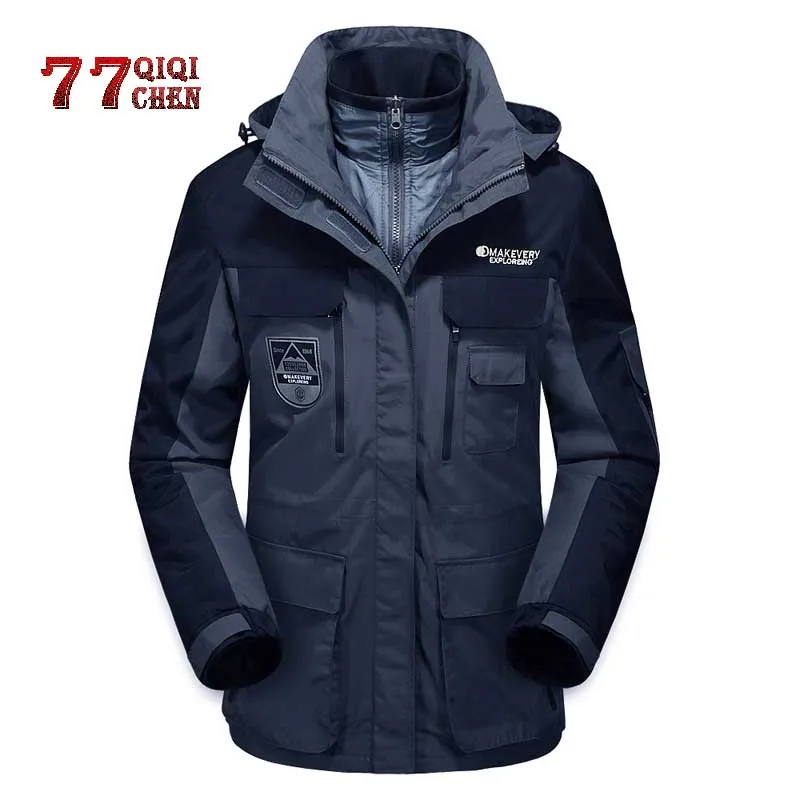 Ветрозащитный Водонепроницаемый куртка для мужчин 2021 зима размера плюс 4XL