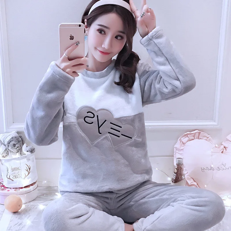 Пижамный комплект JULY'S SONG женский фланелевый одежда для дома с милыми животными