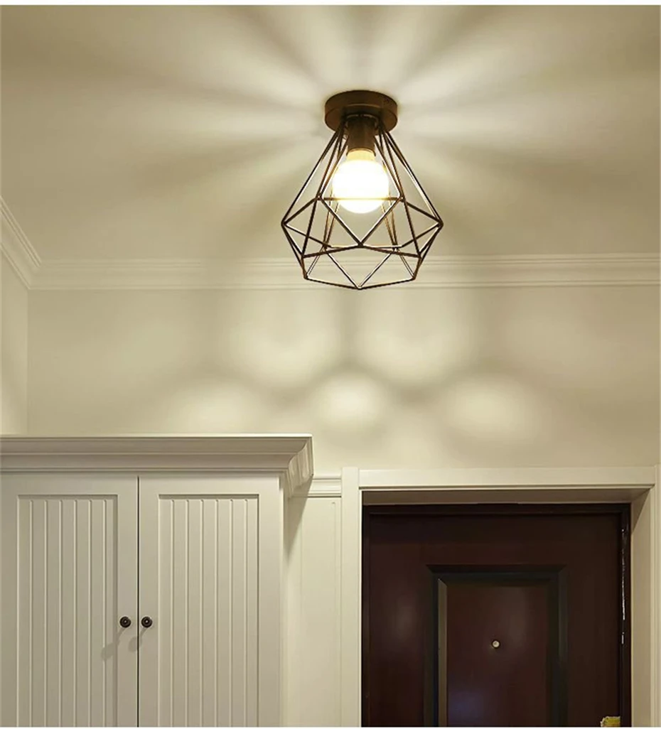Современные потолочные светильники Lustre Luminaria E27 потолочный светильник Лофт железная клетка светильники Abajur Домашнее освещение Plafonnier для гостиной