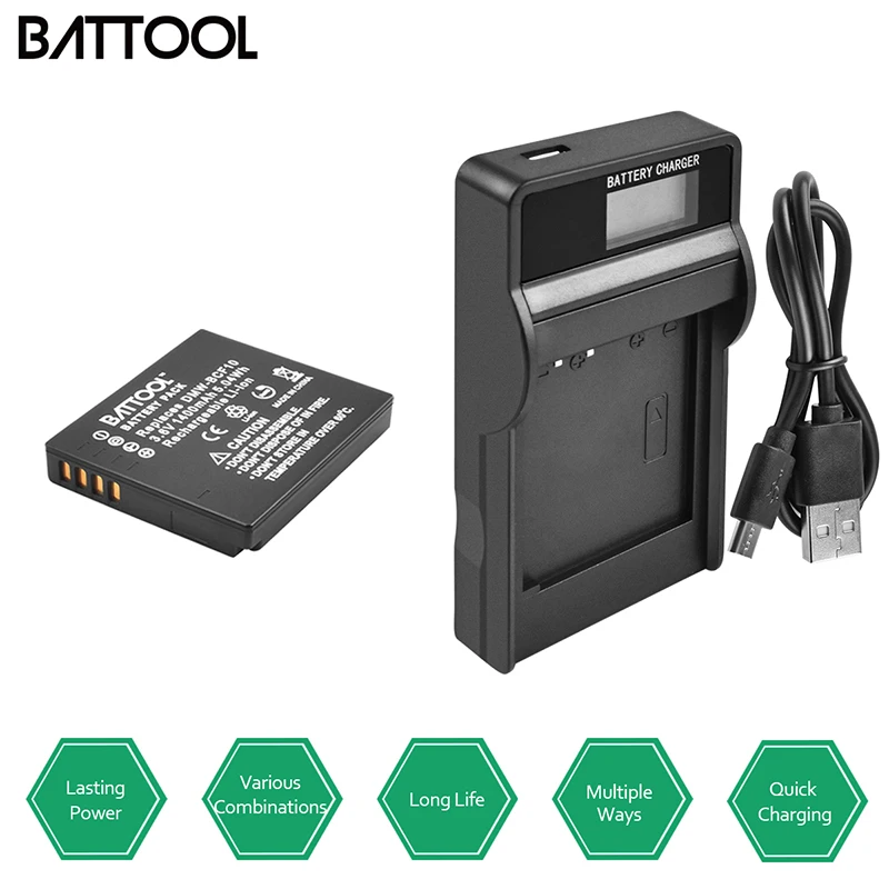 BATTOOL Камера Батарея + ЖК-дисплей Зарядное устройство PC кабель для DMW-BCG10 DMW BCG10 BCG10E