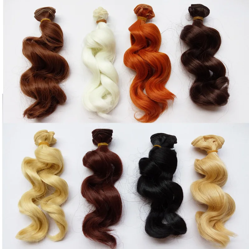 

20PCS/LOT New Doll Accessories DIY Synthetic Doll Hair Curly BJD Wig Hair 15CM