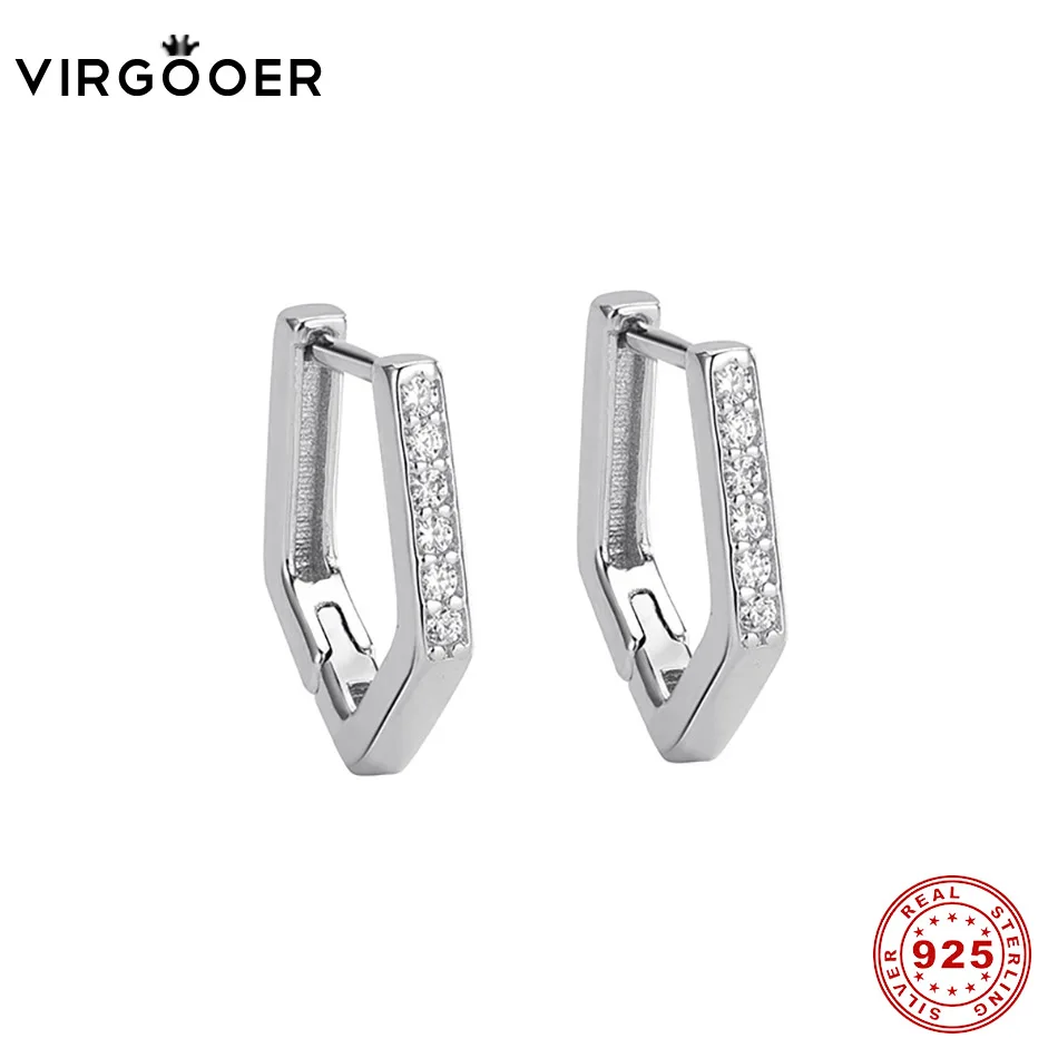Virgooer 925 серебряные серьги cz клипса для женщин Девушка ювелирные изделия