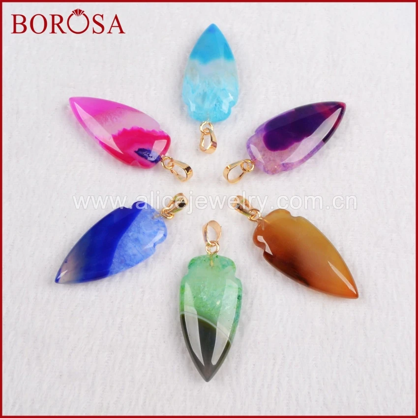 BOROSA 1 шт. наконечник из полированного радужного оникса кристалл Druzy Geode кулон