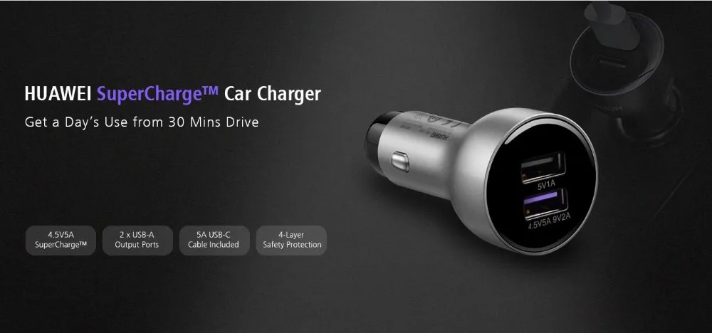 Автомобильное зарядное устройство HUAWEI SuperCharge 22,5 Вт AP38 AP38C SuperCharge для HUAWEI P30 Pro mate 20 10 9 pro P20/P10 Pro V20 5A кабель type C