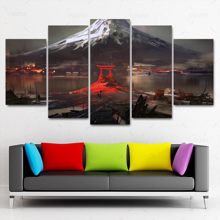 

HD print olieverf Film modulaire foto Scenery poster kind room decor woondecoratie 5 stks canvas art z492