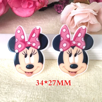 Каваи мультфильм Микки фигурка Минни ремесла плоская задняя Смола Лук Diy шпилька