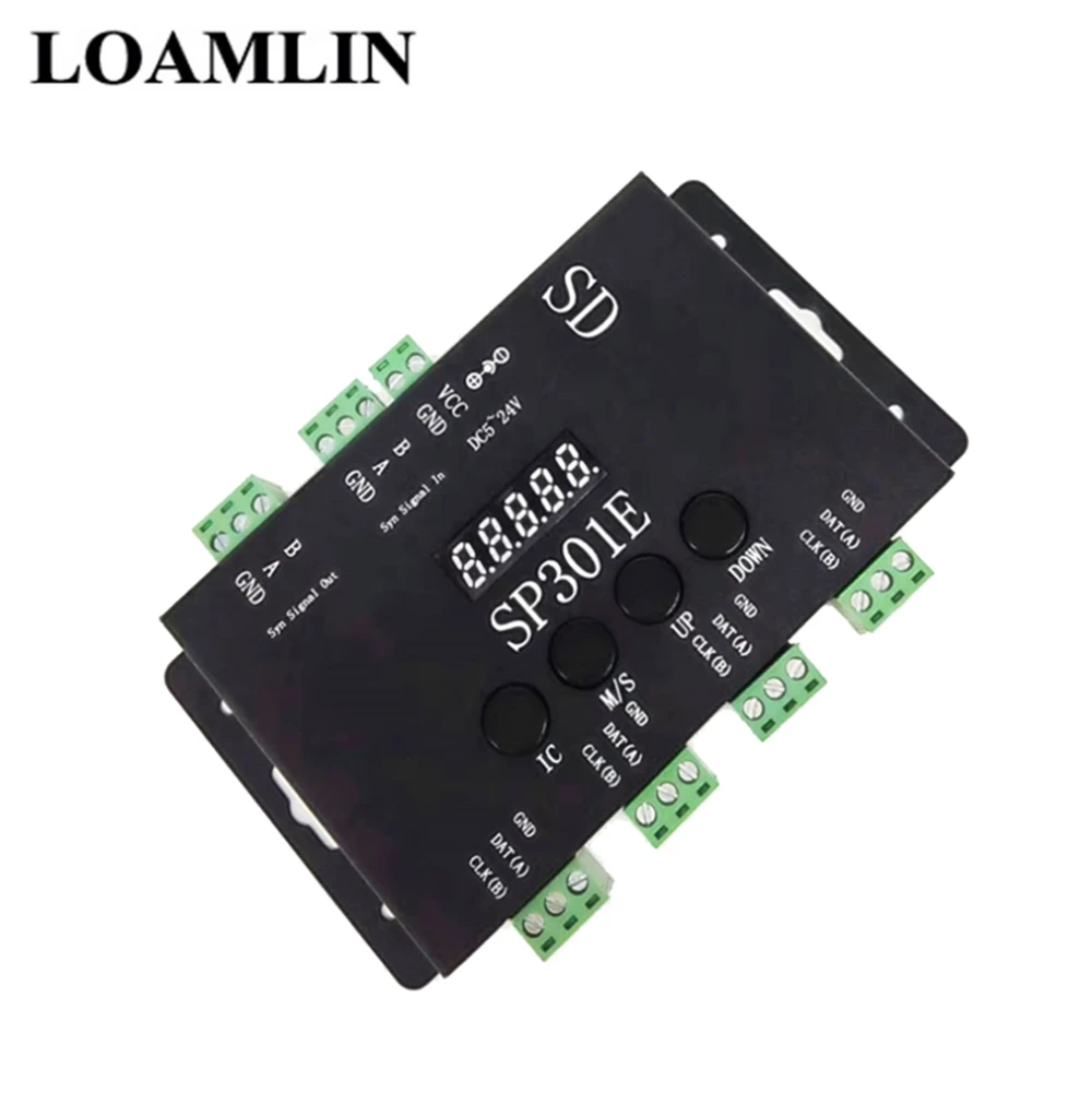 

SP301E LED Controller SD card programmable Controller For WS2811 WS2813 WS2812B SK6812 LED Strip