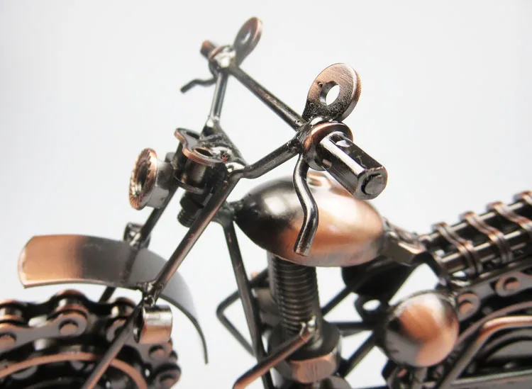 21 см модель мотоцикла Ретро мотор Бронзовый ручной работы МОТОР металлический