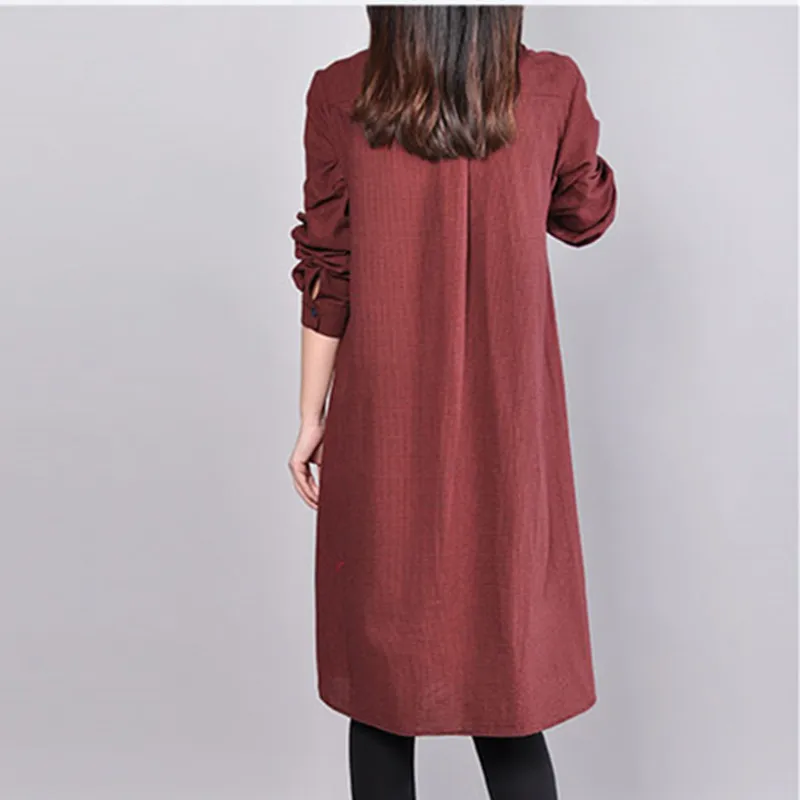 Uego 2021 Новое модное весеннее платье рубашка в клетку с отложным воротником на