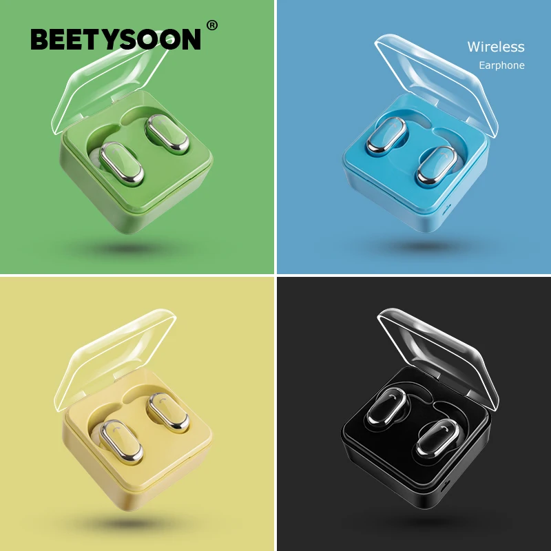 BEETYSOON беспроводные Bluetooth наушники спортивные 3D стерео Hands-free Мини гарнитура с power