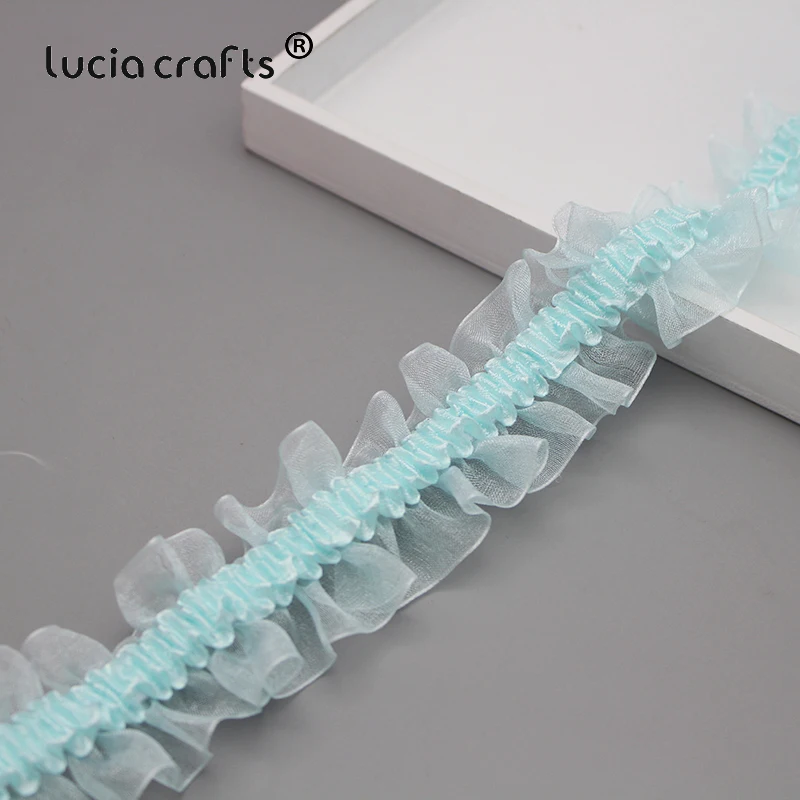 Lucia Craft 2/8Y 40 мм эластичный кружевной атлас органза лента отделка ткань кружева для