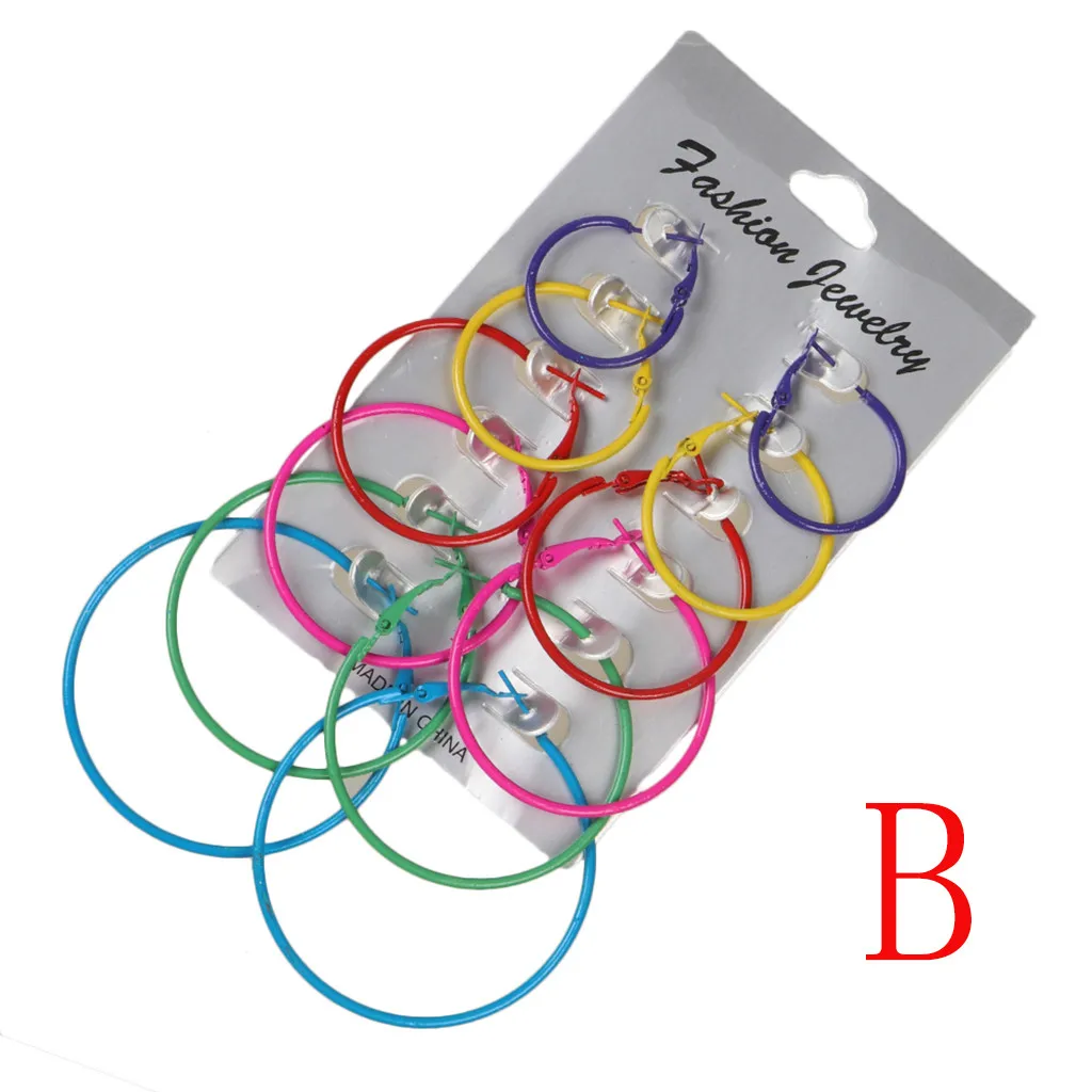 Женские серьги в стиле панк большие простые 6 шт. z0326 | Украшения и аксессуары