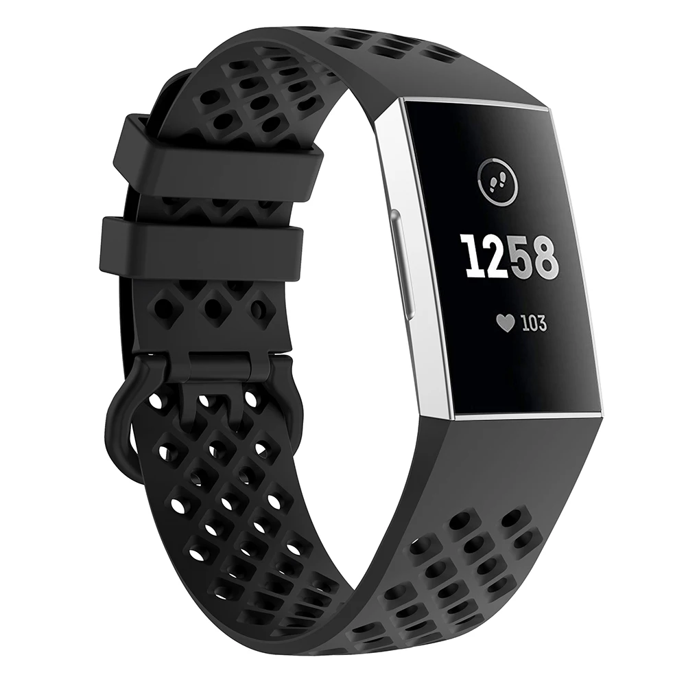 Часы для Fitbit Charge 3 маленькие большие силиконовый ремешок с отверстиями воздуха