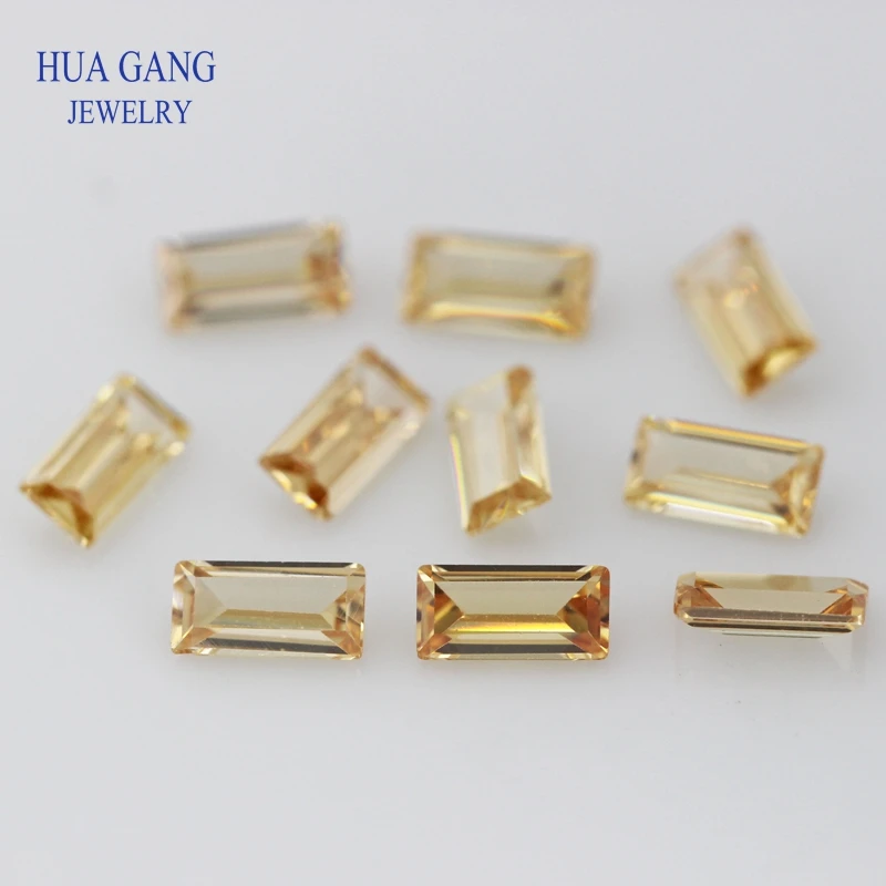 

Champagne Rectangle Shape Step Cut CZ Stone Synthetic Gems Cubic Zirconia For Jewelry Size 1.5x2~3x5mm Free Shipping