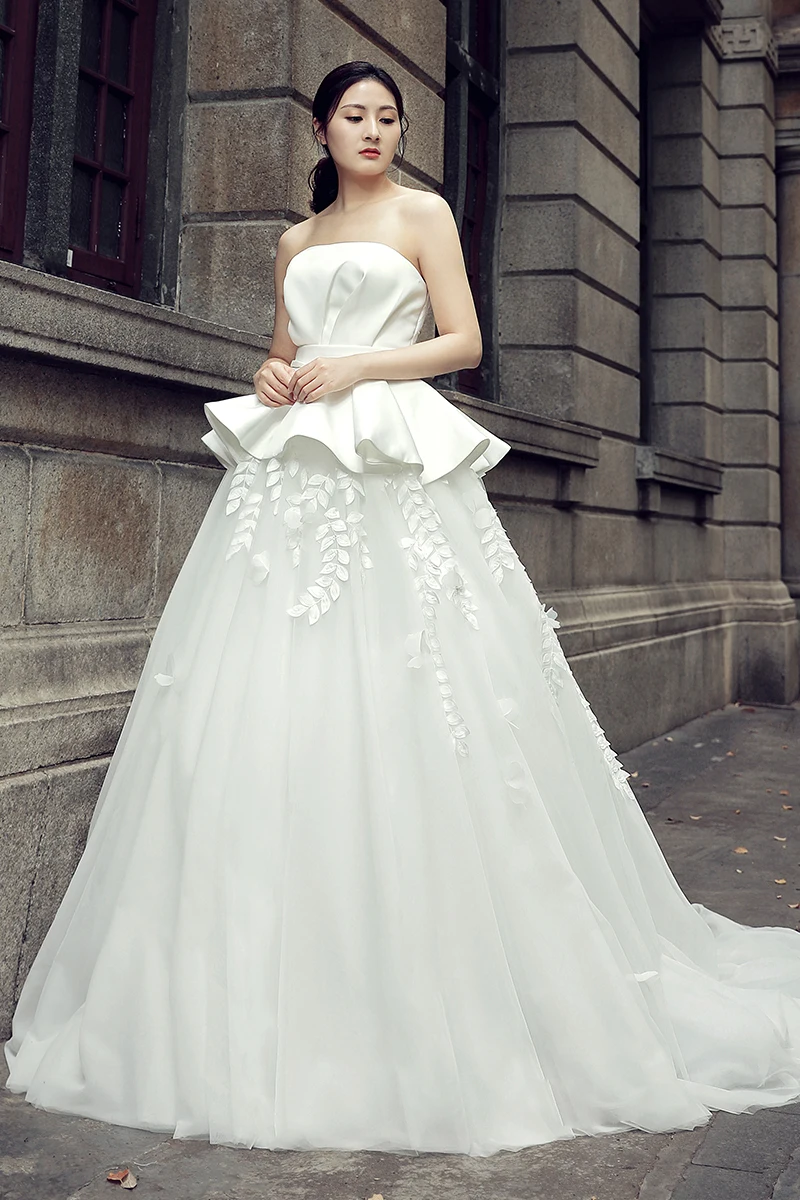 

Luxury Lace Two Piece Wedding Dresses 2018 Vestidos De Novia Sheer Back Wedding Gowns Bride Dress Robe De Mariee Bridal Dresses