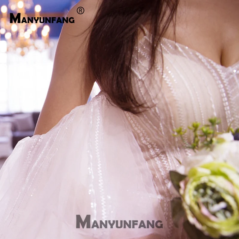 Роскошные сексуальные расклешенные рукава Matrimonio с открытой спиной со шнуровкой Gelinlik Милая шея полный блестки кружева свадебное платье пляж