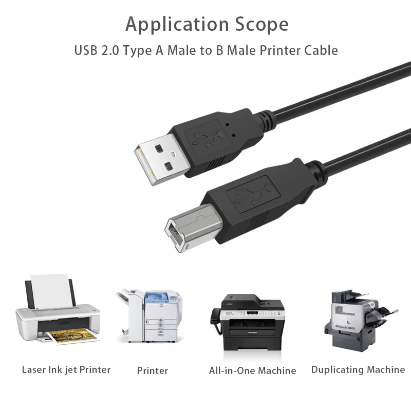 Кабель для принтера WMZ USB 2 0 Тип A папа в B Мужской кабель 1 5 м лазерного дублирующая