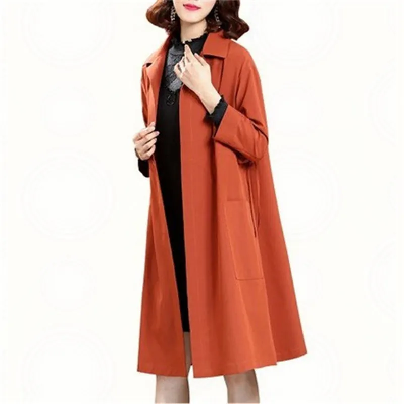 Тренчкот женский свободного покроя Длинная ветровка кардиган пальто тренчкот
