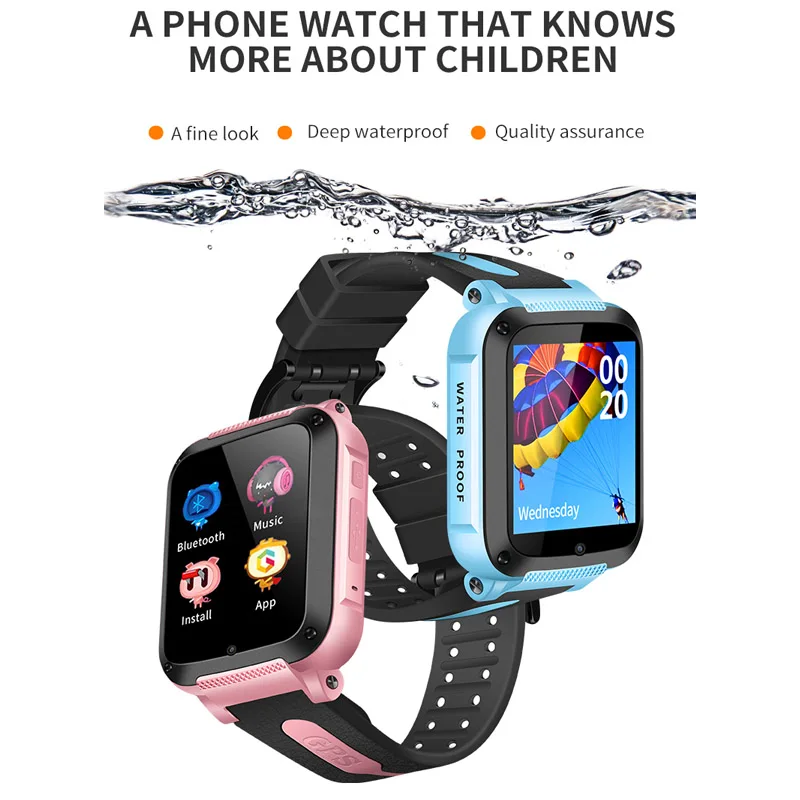 Детские Смарт-часы с GPS водонепроницаемые наручные часы функцией отслеживания