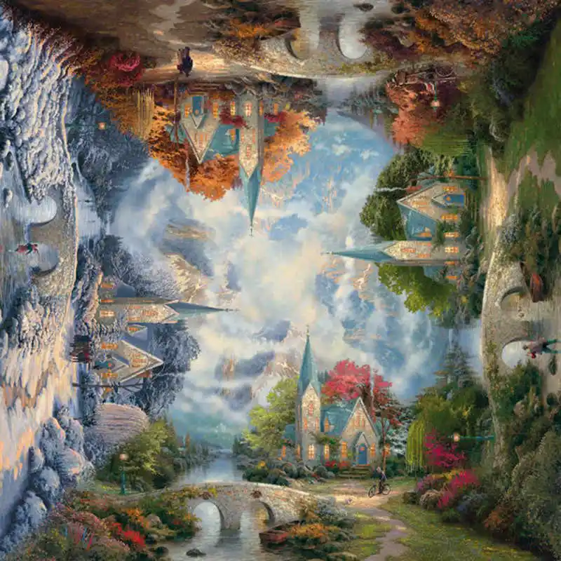 F4497 HUACAN Diamond Embroidery Landscape Diamond Painting Magic Tree Full Drill Square DIY Decoration Home Mosaic Dream - Color: F4497