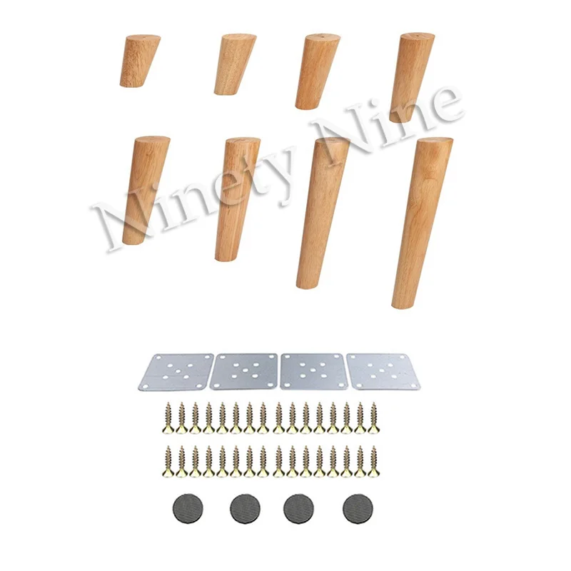 4 шт Height10-30cm твердые деревянные ножки для мебели, наклонный конус диван кровать шкаф стол и стул замена ноги наклонные ножки
