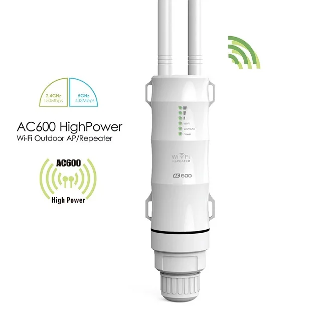 AC600 wifi Repeater Wavlink Высокая мощность AC1200 открытый беспроводной Wi-Fi ретранслятор AP/wifi маршрутизатор 1200 Мбит/с Dual Dand 2,4G+ 5 ГГц длинный диапазон расширитель PoE - Цвет: AC600 wifi Repeater