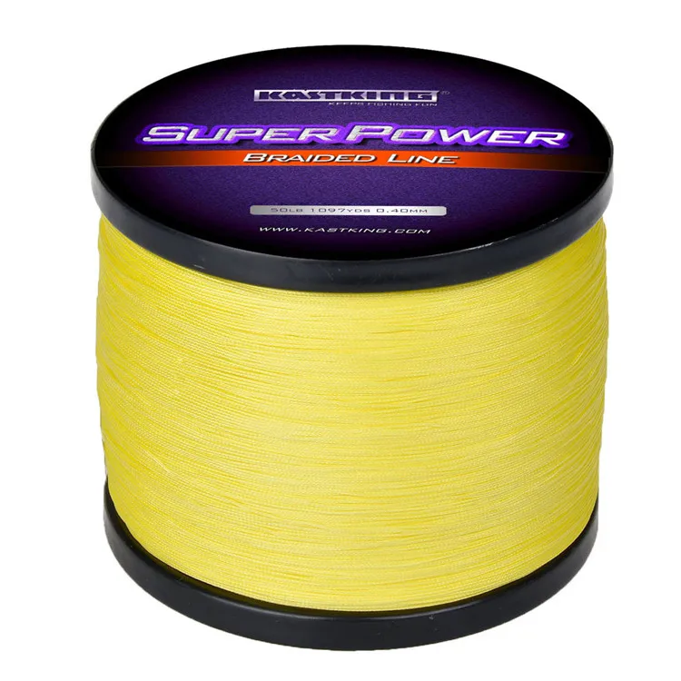 KastKing серия Superpower 1000 м ПЭ плетеная леска 10 15 20 25 30 40 80LB многонитевая плетеная леска для морской рыбалки - Цвет: Цвет: желтый