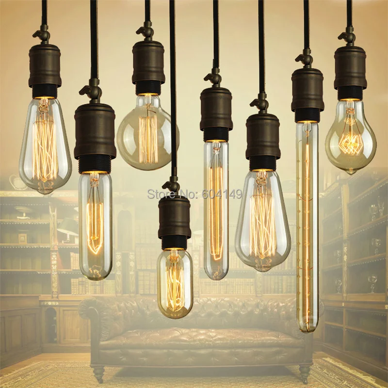 Подвесной светильник в стиле ретро vintage edison bulb DIY веревки кулон ресторан бар E27