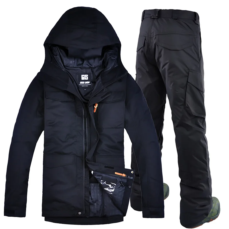 Мужская лыжная куртка GSOU ветронепроницаемый дышащий Лыжный костюм на молнии