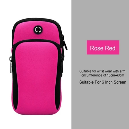 Rose red Новинка, спортивная сумка для бега, чехол для мужчин и женщин, сумка для фитнеса, универсальная, водонепроницаемая, для спорта на открытом воздухе, держатель для мобильного телефона, сумка на руку - Цвет: Rose red